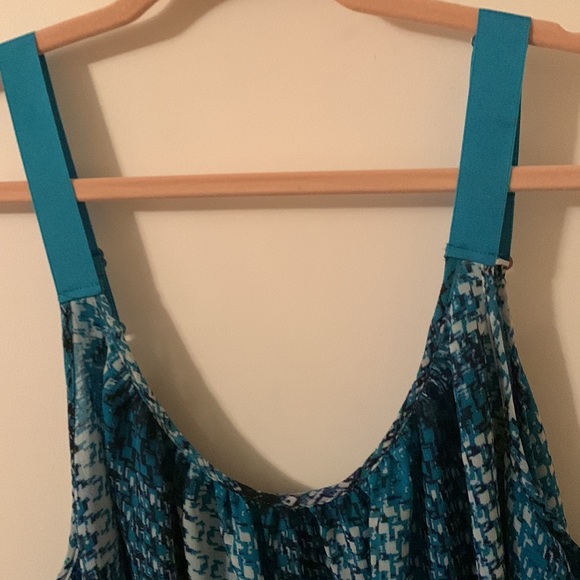 Lane Bryant swing tank blues, black & white size 28 lined in solid aqua blue. - Picture 3 of 10